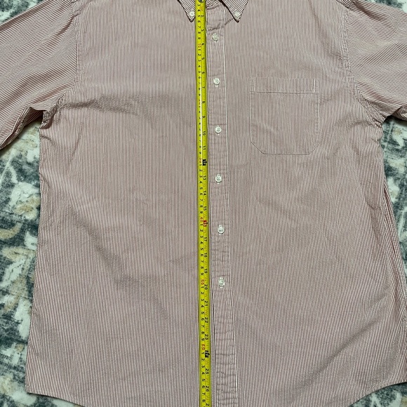 L.L. Bean Men's Casual Red Pinstripe Shirt - Picture 4 of 14